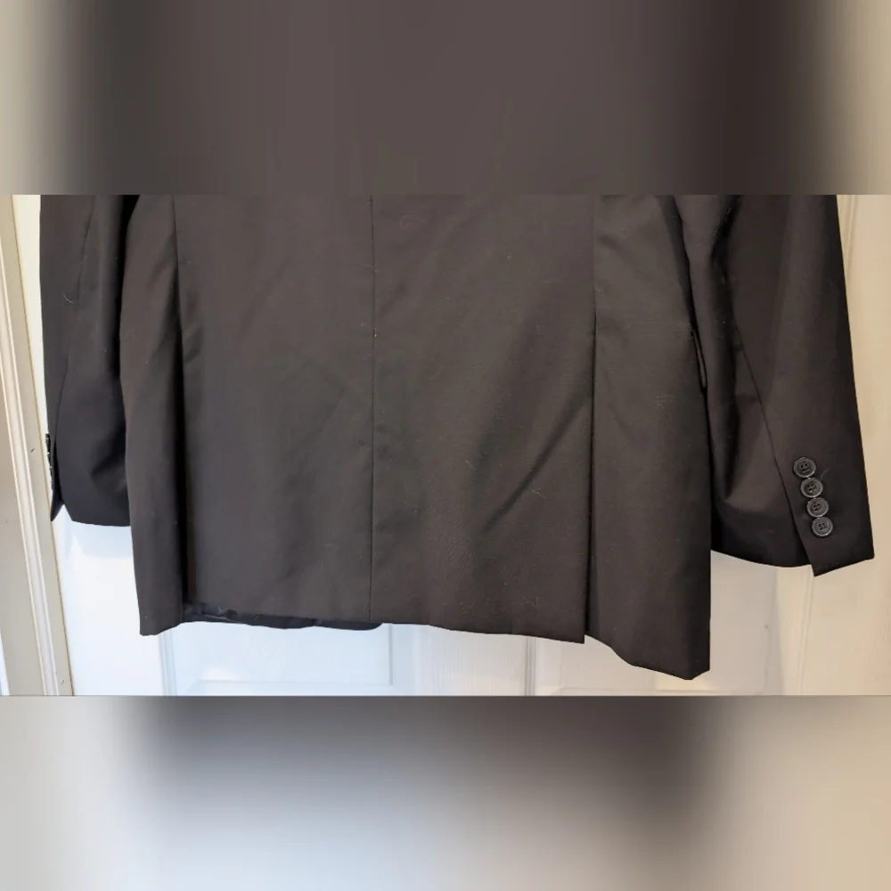Calvin Klein Men's 42L Two Bottom 100% Wool Black Jacket Blazer Suit Coat cthny